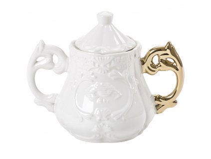 Suikerpot I-WARES 15 cm, goudkleurig, Seletti