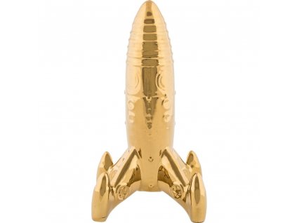 Decoratief ruimteschip MEMORABILIA MY SPACESHIP 27 cm, goudkleurig, porselein, Seletti