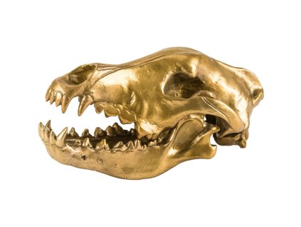 Decoratieve wolvenschedel WUNDERKAMMER WOLF SKULL 28 cm, zilver, aluminium, Seletti