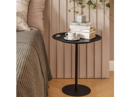 Bijzettafel OP-LA 52 cm, met afneembaar blad, zwart, Alessi