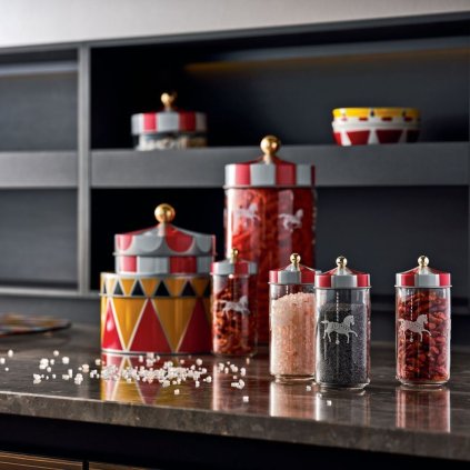 Opbergbus CIRCUS, set van 2 stuks, helder, Alessi