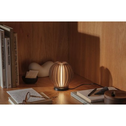 Tafellamp RADIANT 15 cm, LED, donkerbruin, hout, Eva Solo