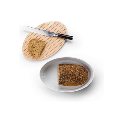 Broodtrommel 27 x 20 cm, met houten deksel/snijplank, Continenta