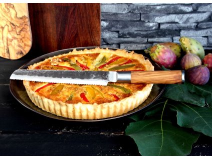 Broodmes OLIVE 20,5 cm, olijfhouten handvat, Forged