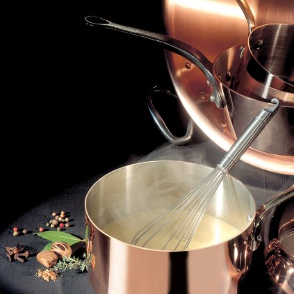 Sauspan INOCUIVRE 18 cm, gietijzeren steel, koper, de Buyer