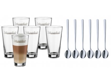 Latte macchiato glazen CLEVER & MORE, set van 6 stuks, met lepels, WMF