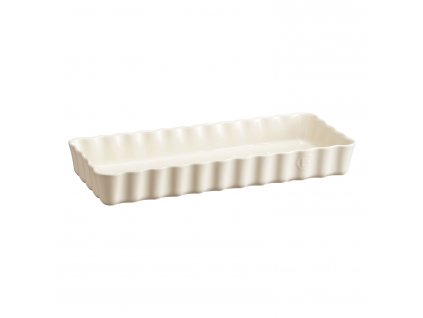 Quichevorm 15 × 36 cm, roomkleurig, klei, Emile Henry