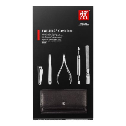 Manicureset CLASSIC INOX, 3-delig, met nageltang, zwart, Zwilling