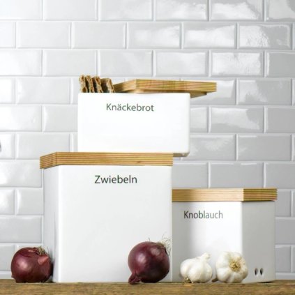 Voorraadpot voor uien 18 x 15,5 cm, wit, Continenta
