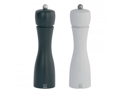 Peper- en zoutmolenstel TAHITI 20 cm, zwart/wit, beukenhout, Peugeot