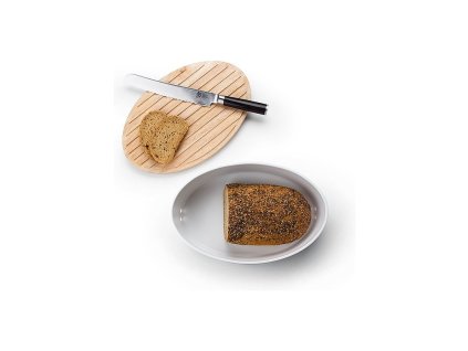 Broodtrommel 36 cm, met houten deksel/snijplank, Continenta