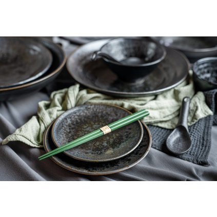 Opdienchaal BLACK PEARL 15 cm, 450 ml, zwart, keramiek, MIJ