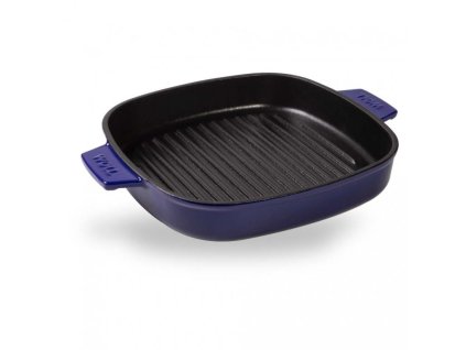 Grillpan IRON IND 24 cm, met deksel, blauw, WOLL