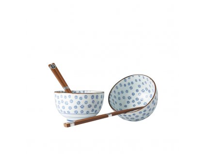 Eetkom SNOWFLAKE, set van 2 stuks, 500 ml, met eetstokjes, MIJ