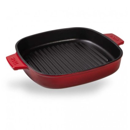Grillpan IND 28 cm, met deksel, rood, ijzer, Woll