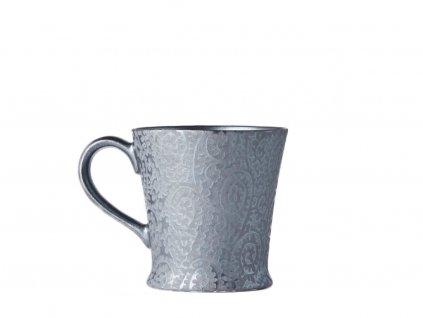 Mok BLACK SCROLL 200 ml, zilver, keramiek, MIJ