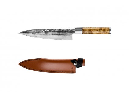Koksmes VG10 20,5 cm, met leren etui, Forged