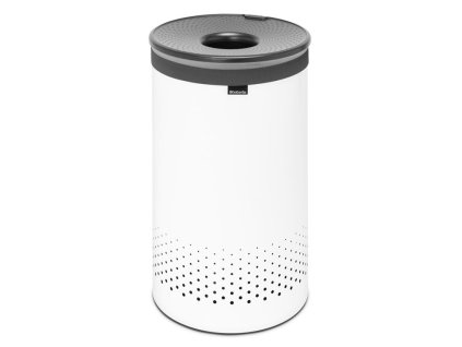 Wasmand 60 l, met kunststof deksel, wit, Brabantia
