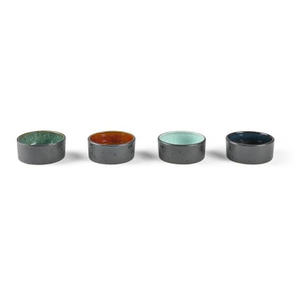 Tapasschaaltje 7,5 cm, set van 4 stuks, zwart, Bitz