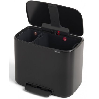 Pedaalemmer BO 11 + 23 l, mat zwart, Brabantia