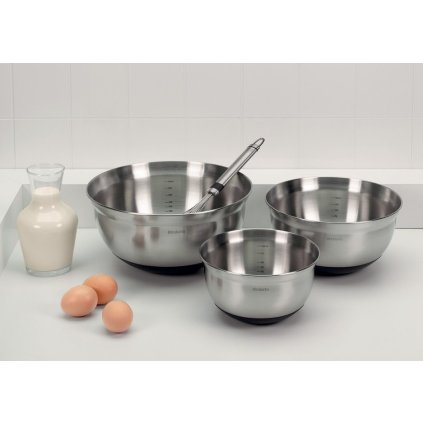 Keukenkom, set van 3 stuks, mat roestvrij staal, Brabantia