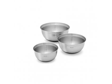 Keukenkom, set van 3 stuks, mat roestvrij staal, Brabantia