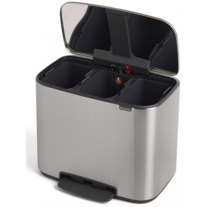 Pedaalemmer BO 3 x 11 l, mat staal, Brabantia