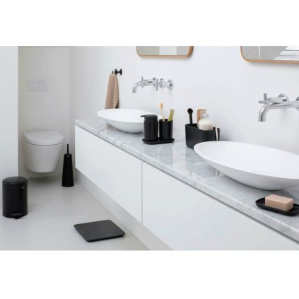 Zeepdispenser en tandenborstelbeker (set), grijs, Brabantia