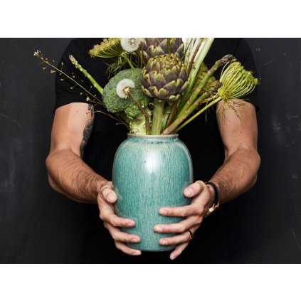 Vaas 20 cm, groen, keramiek, Bitz