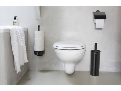 Toiletborstel met houder, zwart, Brabantia