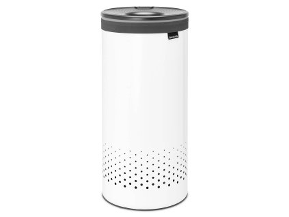 Wasmand 35 l, met kunststof deksel, wit, Brabantia