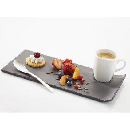Serveerbord BASALT 29 x 13,4 cm, leisteeneffect, keramiek, REVOL