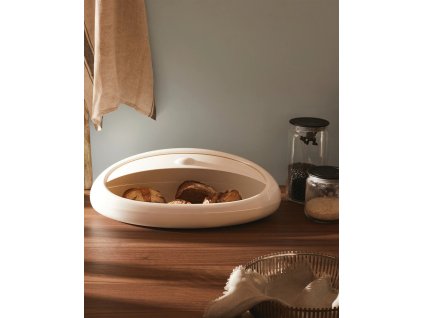 Broodtrommel GNAM, 30 cm, wit, Alessi