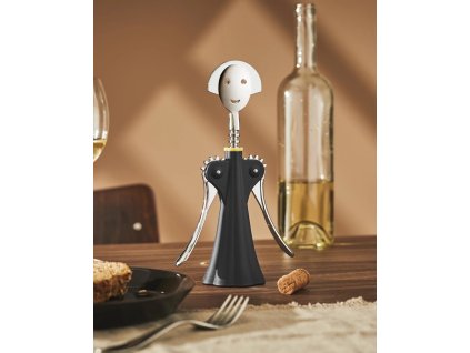 Kurkentrekker met dubbele hefboom ANNA G., zwart, Alessi