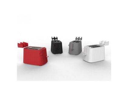 Broodrooster PLISSE, 2 sleuven, rood, Alessi