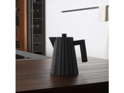Waterkoker PLISSE 1 l, zwart, Alessi