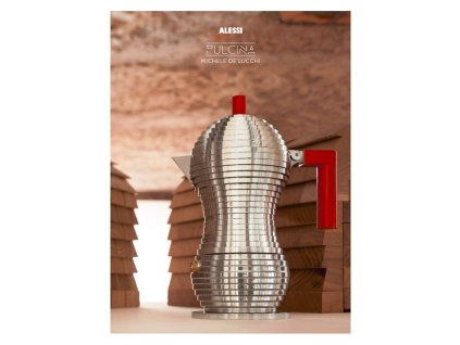 Espresso-percolator PULCINA 70 ml, rood, Alessi