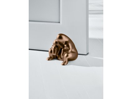 Deurstopper DEDE, 2 kg, bruin metaal, Alessi