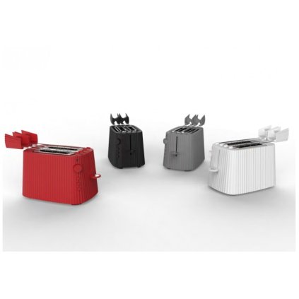 Broodrooster PLISSE, 2 sleuven, zwart, Alessi