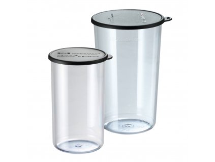 Maatbeker, set van 2 stuks, 400 ml/600 ml, met deksel, Bamix