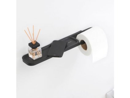 Wc-rolhouder MINDSET, met plankje, mineraalgrijs, Brabantia