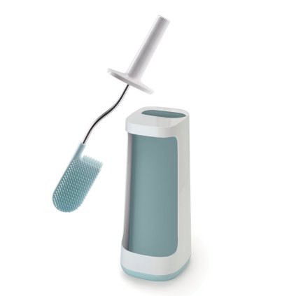Toiletborstel met houder FLEX PLUS, wit en blauw, Joseph Joseph
