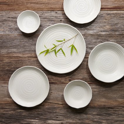Tapasbord WHITE SPIRAL, 16 cm, wit, MIJ