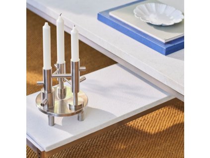 Kandelaar 20 cm, zilver, roestvrij staal, Fritz Hansen