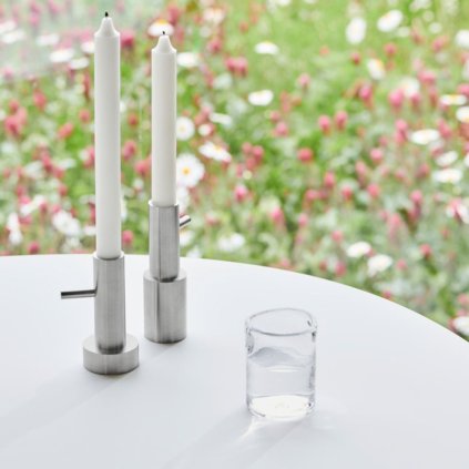 Kandelaar #2 13 cm, zilver, roestvrij staal, Fritz Hansen