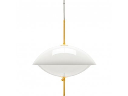 Hanglamp CLAM 44 cm, wit/messing, Fritz Hansen