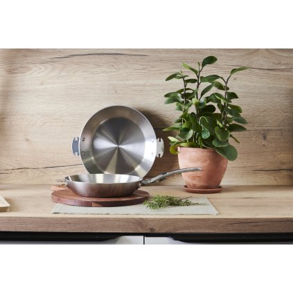 Pan MINERAL B LOQY 28 cm, zilver, staal, de Buyer