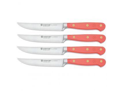 Steakmes (set) CLASSIC COLOUR, 4 stuks, 12 cm, koraalperzik, Wüsthof
