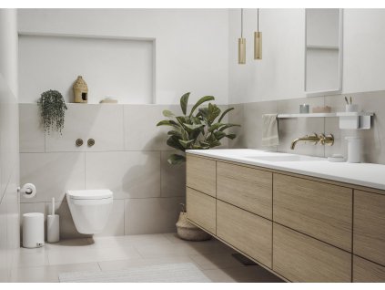 Toiletborstel met houder RIM 38 cm, wit, aluminium, Zone Denmark