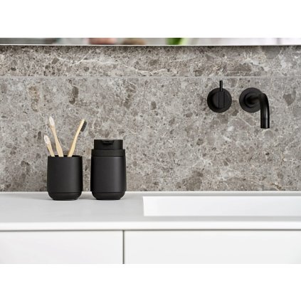 Tandenborstelbeker TIME 10 cm, zwart, beton, Zone Denmark